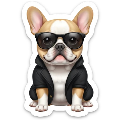 French bulldog with sunglasses  sticker