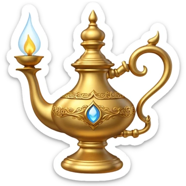 A hyperrealistic Magic genie lamp sticker