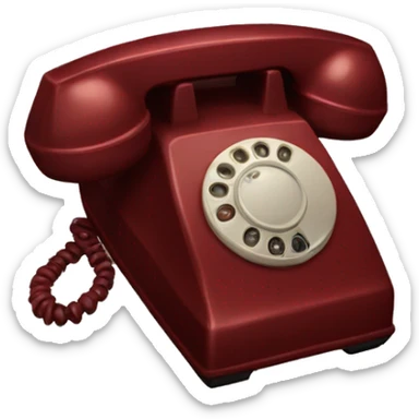 vintage dark red telephone sticker