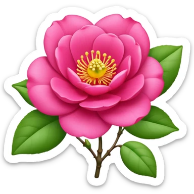 camélia flower with bud hot pink  sticker