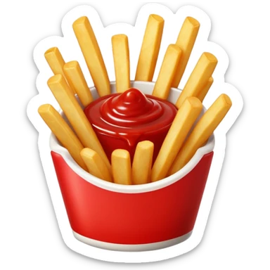 French fries with ketchup sticker