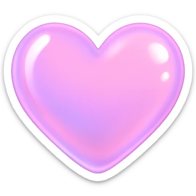 heart with a pink iridescent bubble effect, clean digital illustration, no background sticker