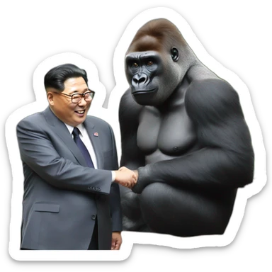 Gorilla meeting Kim yong un sticker