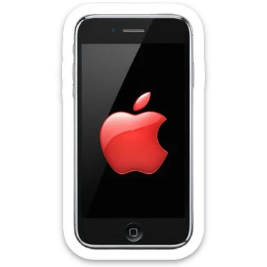 iPhone Apple logo on a black phone screen sticker