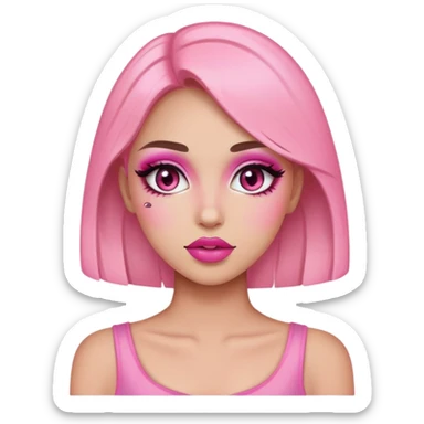 Girl with makeup pink  sticker