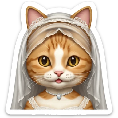 tabby cat brides sticker