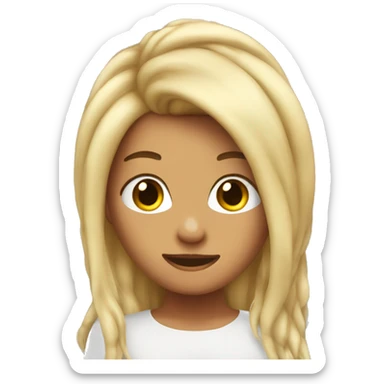 Crazy tucking hair behind her ear sticker