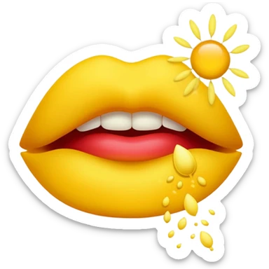 Lips blowing glowing pollen sticker