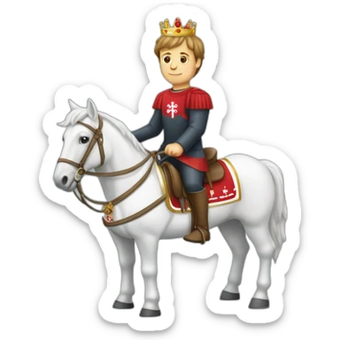 Thomas müller sur un cheval blanc avec une couronne sticker