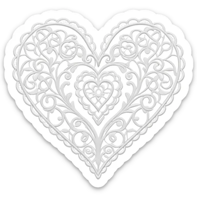 lace heart  sticker