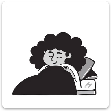 dark skin girl sleeping under covers sticker