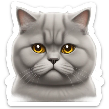fluffy unimpressed looking british shorthair cat sticker