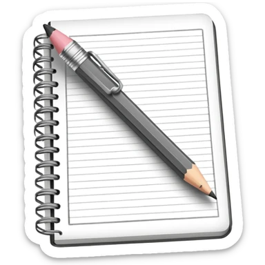 a pencil drawing in a notebook  sticker