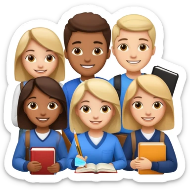 educational project, group of students sticker