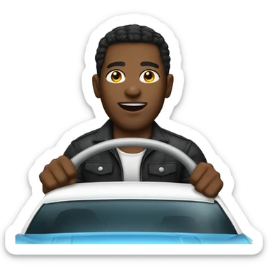 Black guy driving in a muscle car  sticker