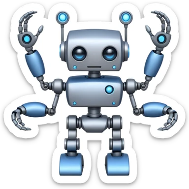 robot with 2 arms and 2 legs 1 eye sticker