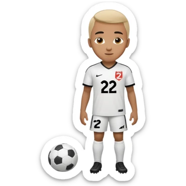 White soccer jersey turn around with number 22 and my name RONIHO sticker