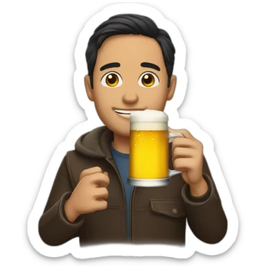 Ricardo Anaya drinking a beer sticker