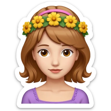 Women  with flower hair band  sticker