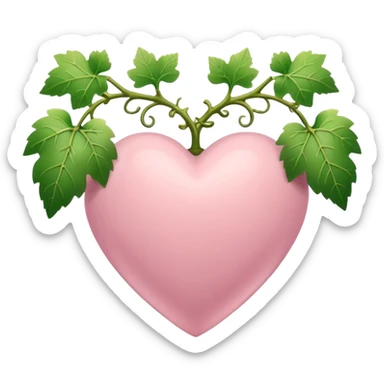 Pale pink heart with the grapevine  sticker