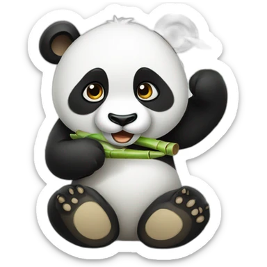 Panda eating bamboo  sticker