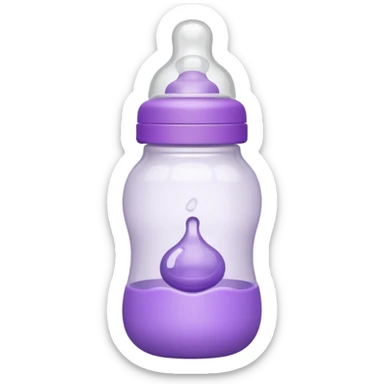 baby bottle white and purple sticker