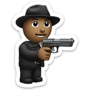 un noir avec un pistolet sticker
