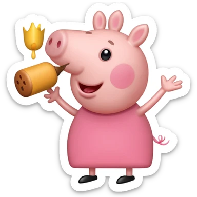 Peppa pig doing the griddy sticker