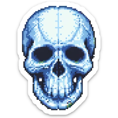 blown skull sticker