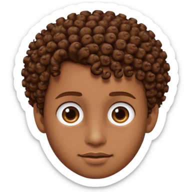 Create an emoji of YouTuber DavidMC's face - he has hair with short sides but a curly top, it is brown sticker