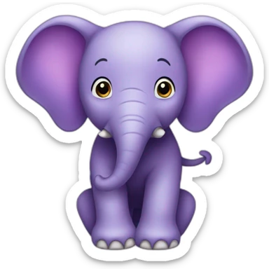 Doudou Éléphant violet sticker