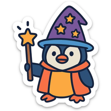 Penguin Wizard sticker