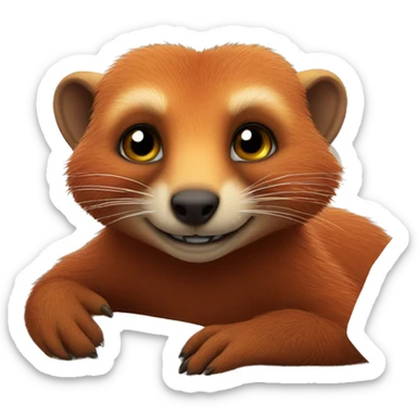 red mongoose in bed sticker