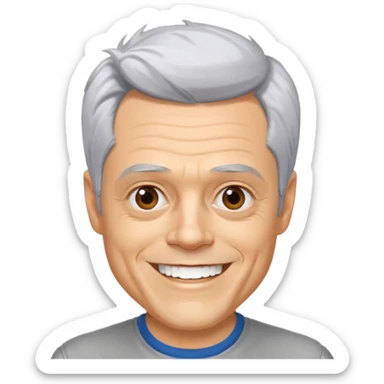 Johnny Knoxville with silver hair sticker