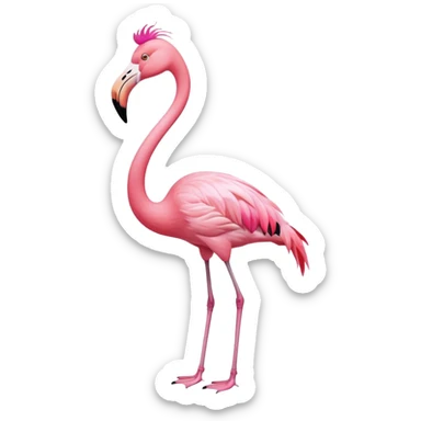 Flamingo, front view sticker