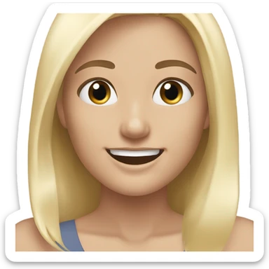 Real happy Brunette hair friend and a blonde hair friend  sticker