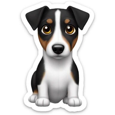 All Black Jack Russell Terrier no brown no white  sticker