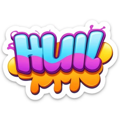 Graffiti the word huh sticker