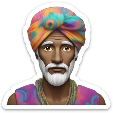 psychedelic dream man with turban sticker