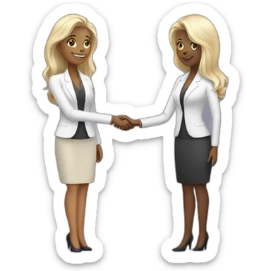 two white business women with different hair colors shaking hands sticker