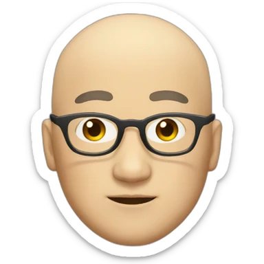 Bald, round glasses Japanese, 40 years old. sticker