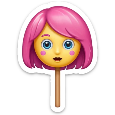 cute lollipop with eyes and hair and charactarized like cartoon but doesnt look like human sticker