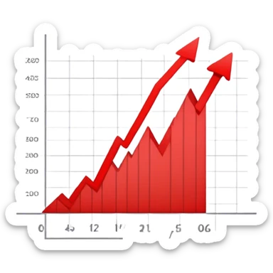 short red descending down graph sticker