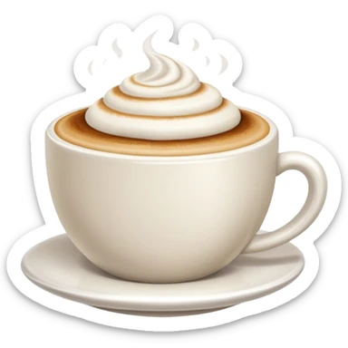 Cappuccino in giant white cup without a face on it sticker