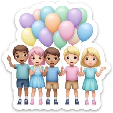 children's pastel balloon sticker