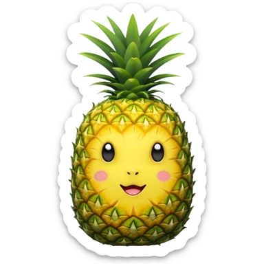 Pineapple labubu sticker