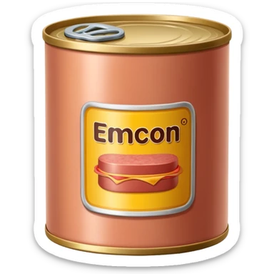 a can of luncheon meat, simple, clear sticker