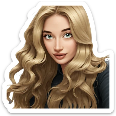 smiling girl with blonde hair sticker