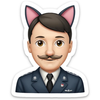 adolf hitler with cat ears  sticker