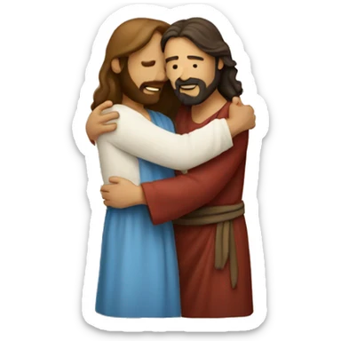 jesus hugging a person  sticker